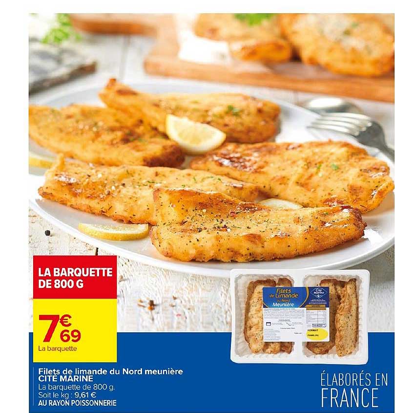 filets de limande du nord meunière cité marine