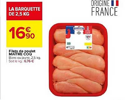 filets de poulet maître coq