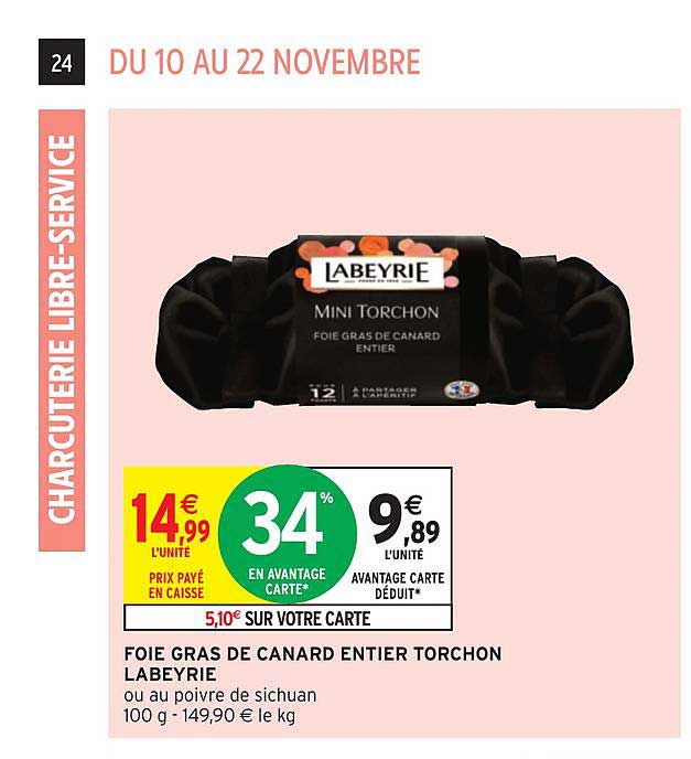Foie Gras De Canard Entier Torchon Labeyrie