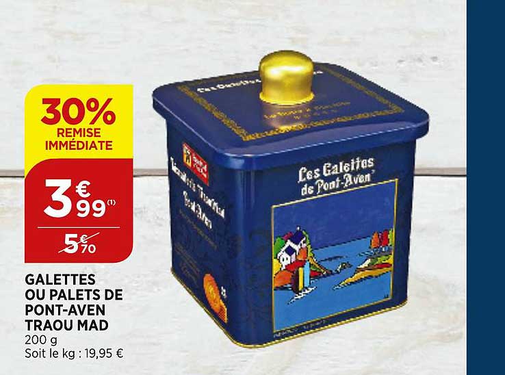 galettes ou palets de pont aven traou mad 30% de remise immédiate