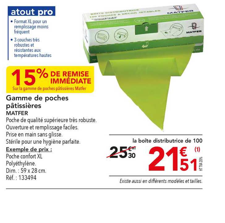 Gamme De Poches Pâtissières Matfer 15% De Remise Immédiate