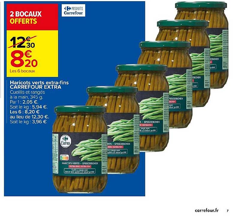 Haricots Verts Extra Fins Carrefour Extra