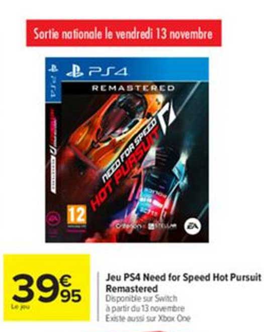jeu ps4 need for speed hot pursuit remastered