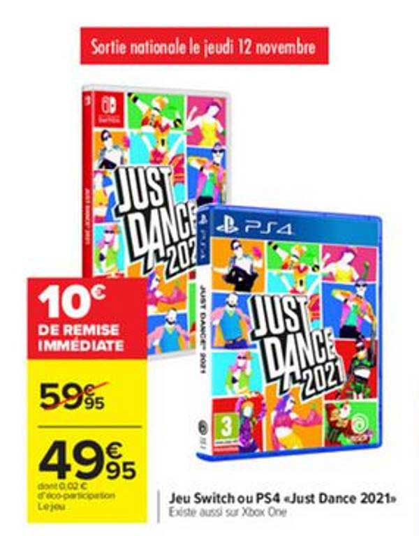 jeu switch ou ps4 just dance 2021