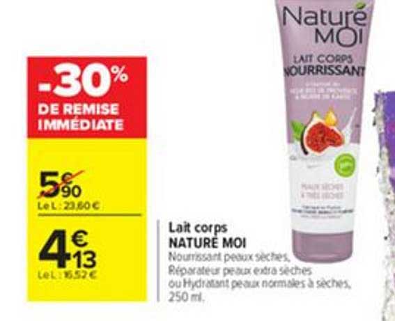 lait corps naturé moi -30% de remise immédiate