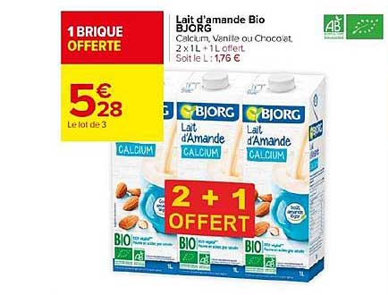 lait d'amande bio bjorg