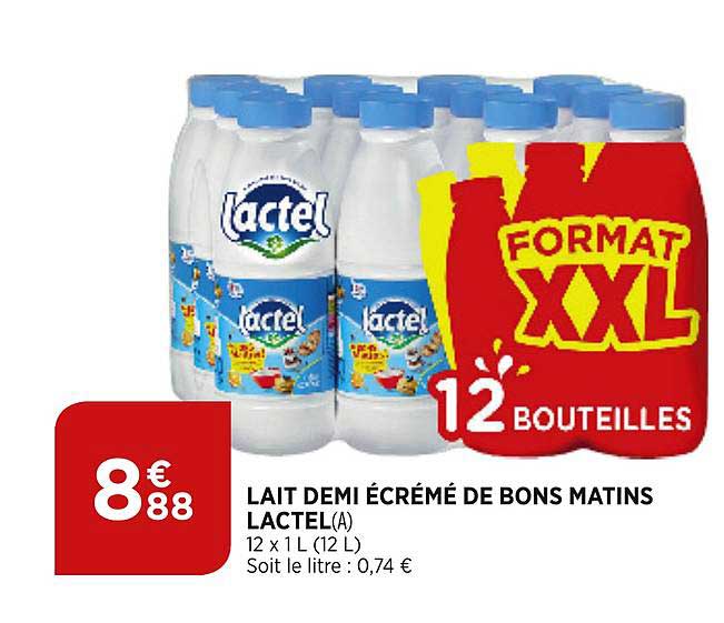 Lait Demi écrémé De Bons Matins Lactel