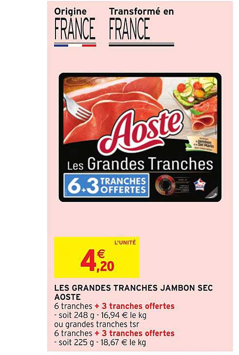 les grandes tranches jambon sec aoste
