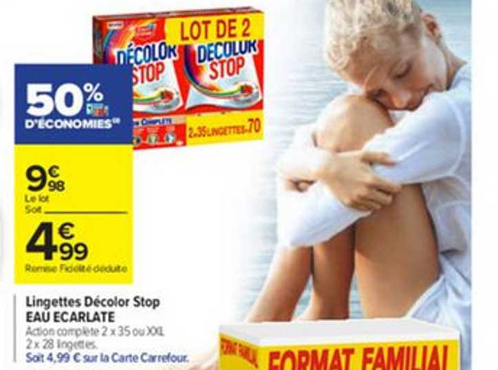 lingettes décolor stop eau écarlate