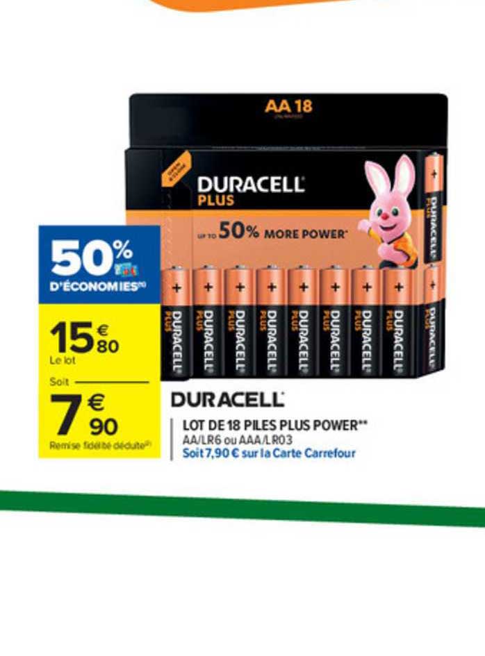 Lot De 18 Piles Plus Power Duracell