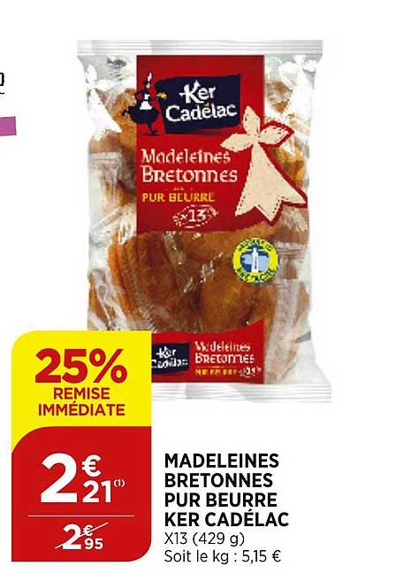 Madeleines Bretonnes Pur Beurre Ker Cadélac 25% De Remise Immédiate