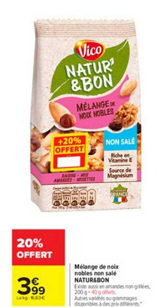 mélange de noix nobles non salé natura&bon