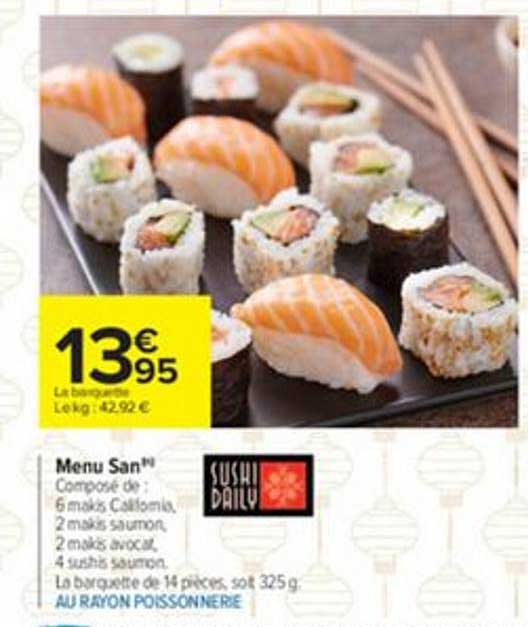 menu san sushi daily