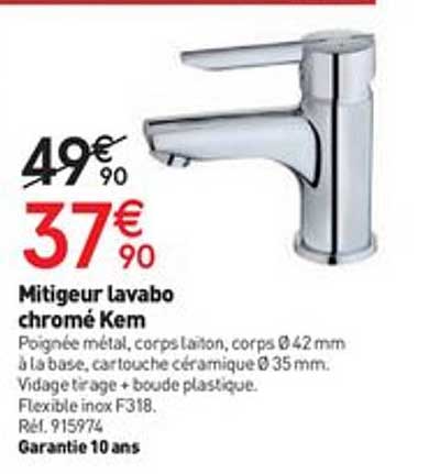 mitigeur lavabo chromé kem