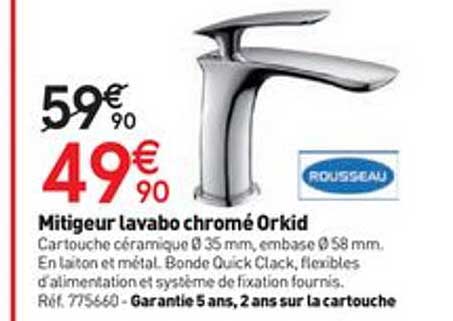 mitigeur lavabo chromé orkid rousseau