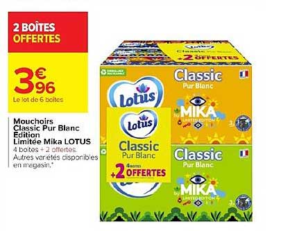 mouchoirs classic pur blanc édition limitée mika lotus