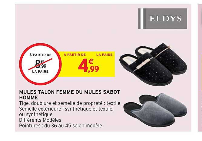 mules talon femme ou mules sabot homme