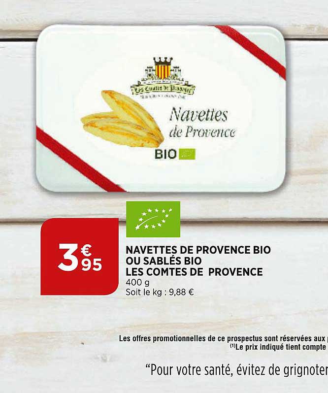 navettes de provence bio ou sablés bio les comtes de provence