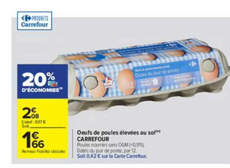 oeufs de poules élevées au sol carrefour
