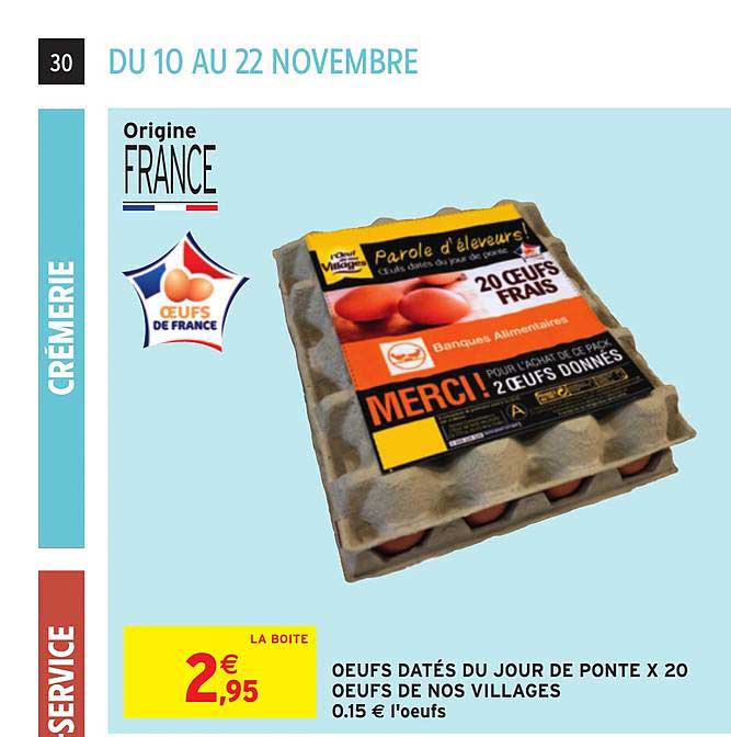 œufs datés du jour de ponte x20 œufs de nos villages