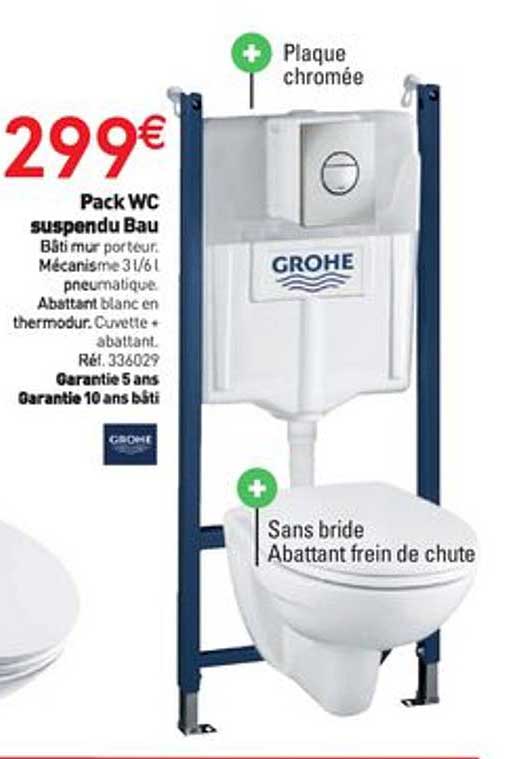 pack wc suspendu bau grohe