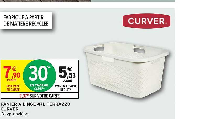 panier à linge 47l terrazzo curver