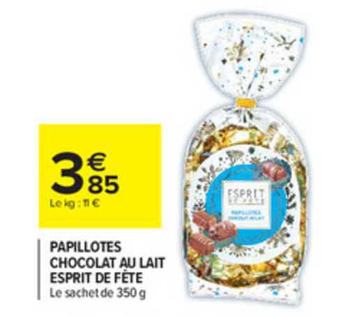 papillotes chocolat au lait esprit de fête