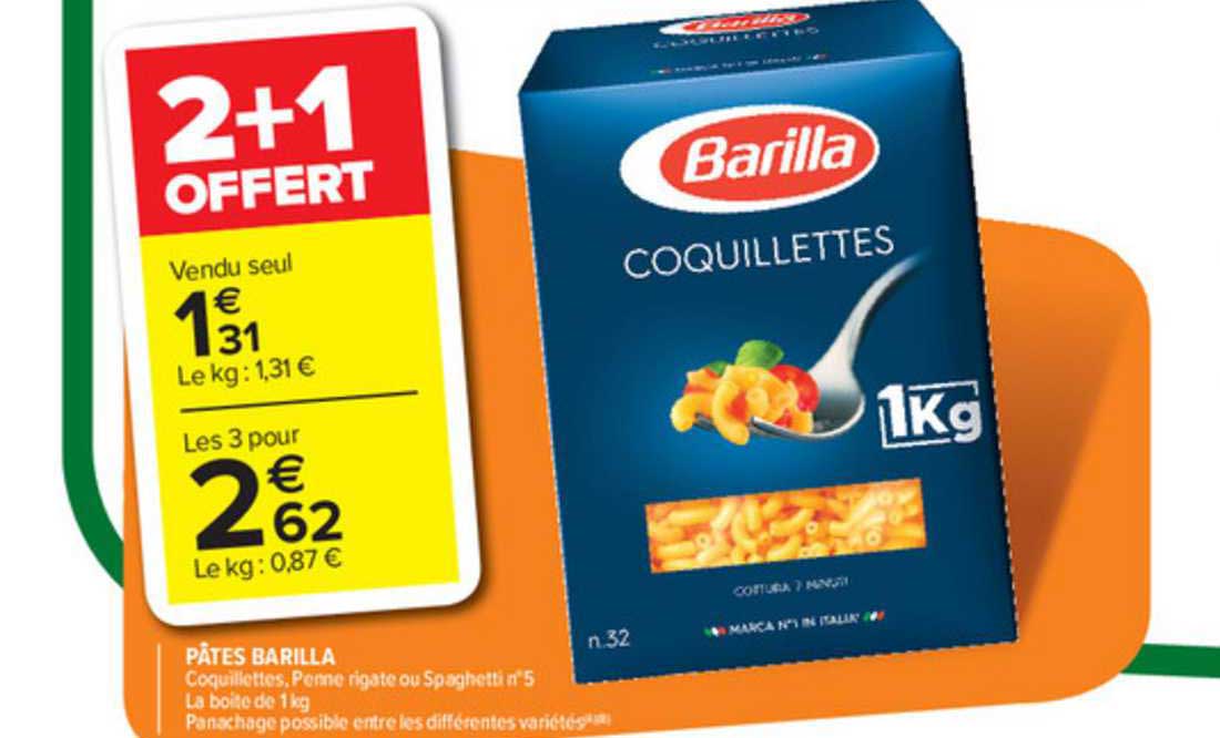 Pâtes Barilla 2+1 Offert