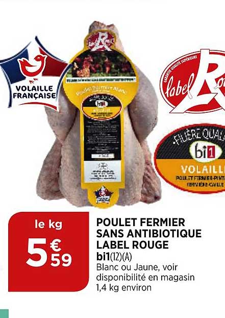 Poulet Fermier Sans Antibiotique Label Rouge