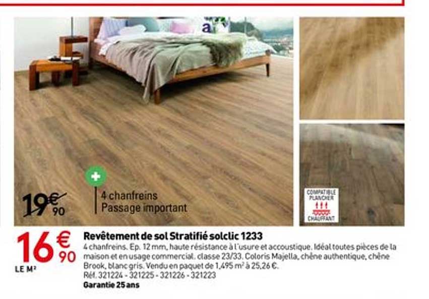revêtement de sol stratifié solclic 1233