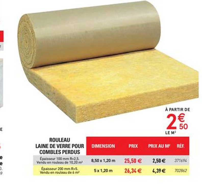 rouleau laine de verre pour combles perdus