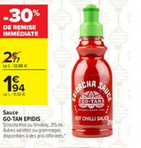 sauce go tan epidis -30% de remise immédiate