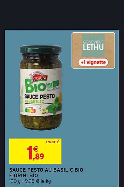 Sauce Pesto Au Basilic Bio Fiorini Bio