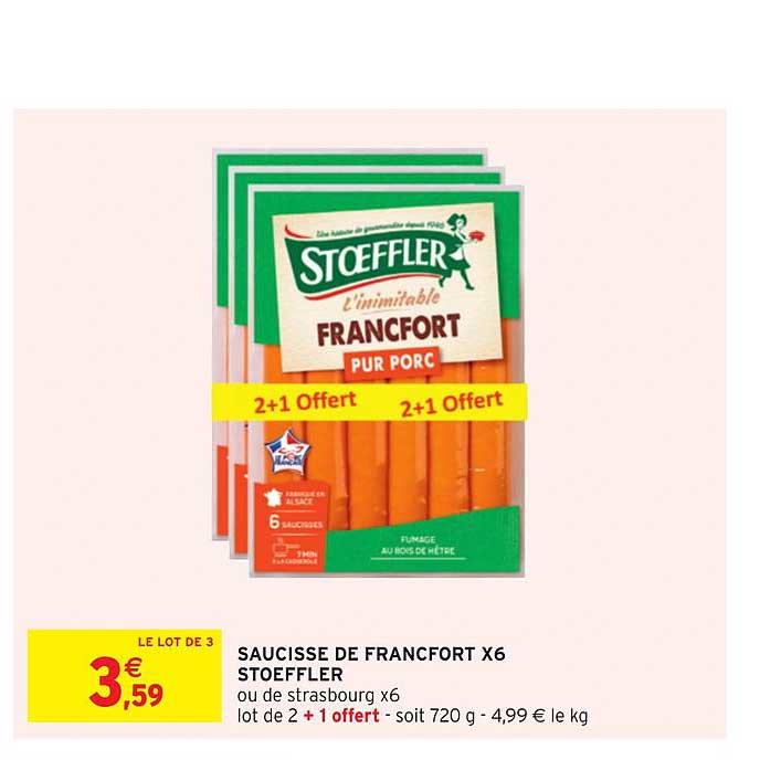 saucisse de francfort x6 stoeffler
