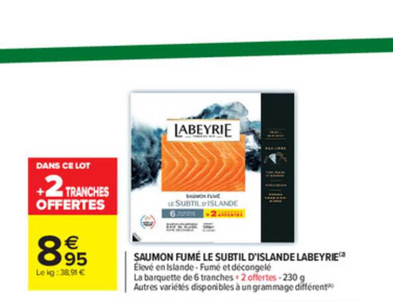 Saumon Fumé Le Subtil D'islande Labeyrie