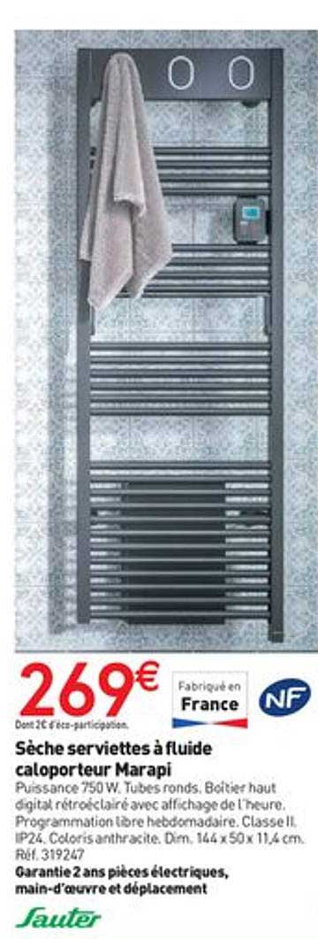 sèche serviette à fluide caloporteur marapi sauter