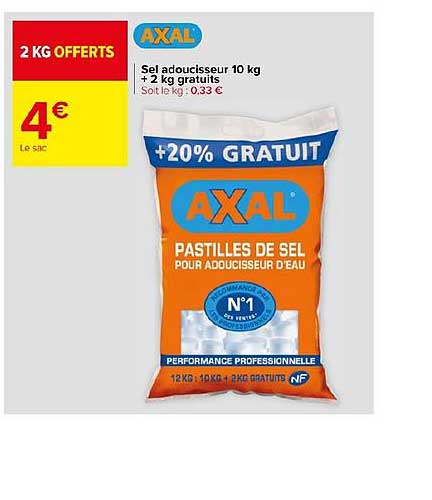 sel adoucissant 10 kg + 2 kg gratuits axal
