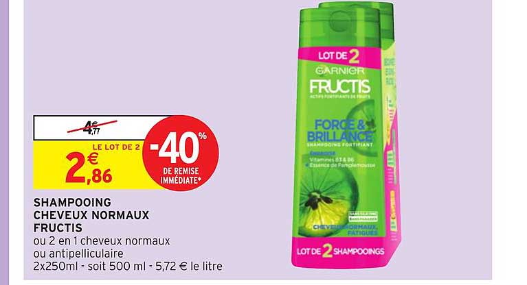 shampooing cheveux normaux fructis