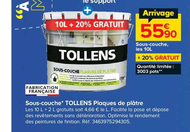 sous couche tollens plaques de plâtre