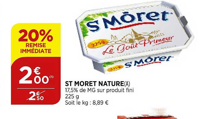 st moret nature 20% de remise immédiate