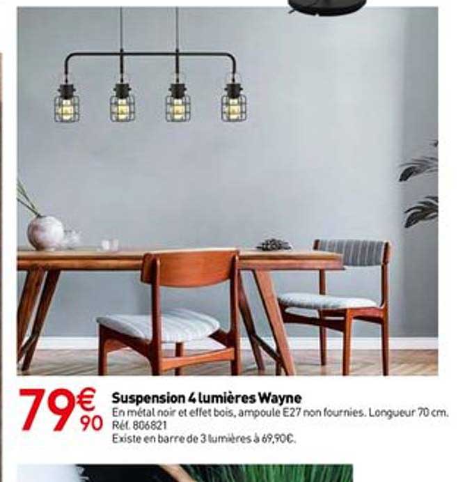 suspension 4 lumières wayne