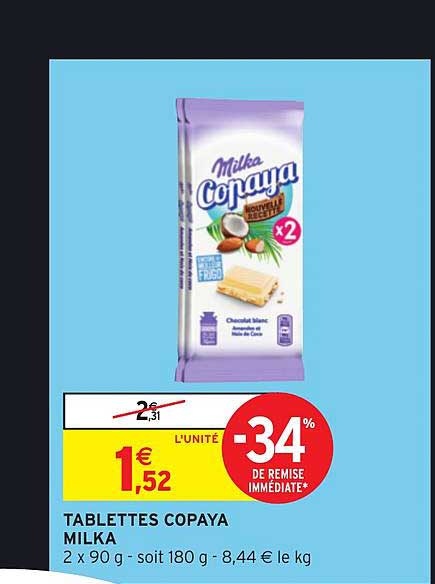 tablettes copaya milka