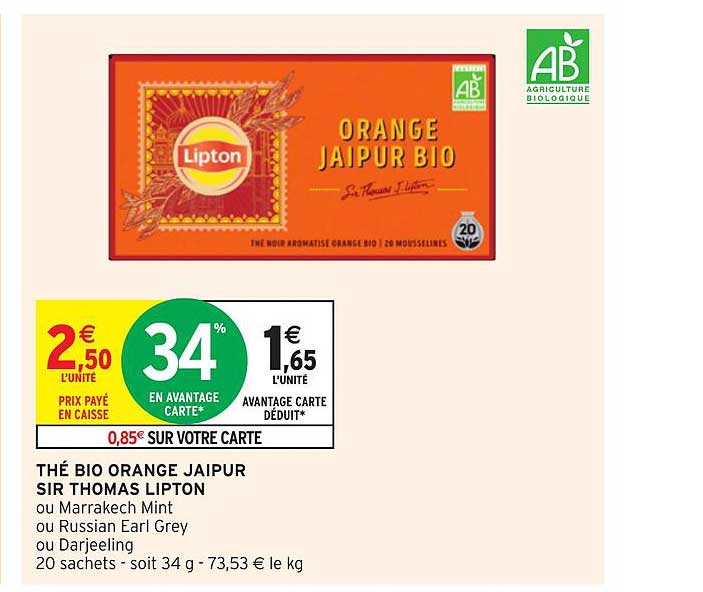 thé bio orange jaipur sir thomas lipton