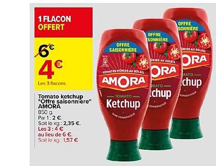 tomato ketchup offre saisonnière amora