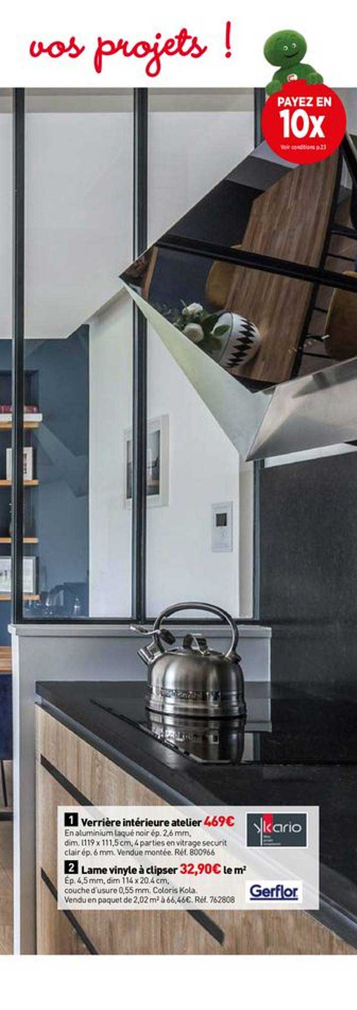 Verrière Intérieure Atelier Lame Vinyle à Clipser Kario