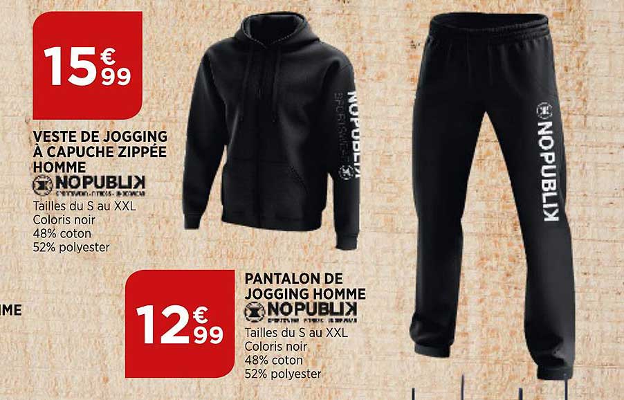 veste de jogging à capuche zippée homme nopublik