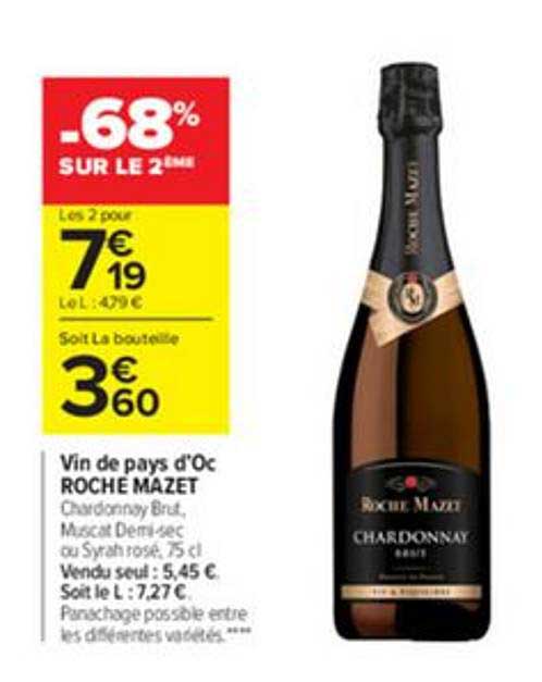 Vin De Pays D'oc Roche Mazet -68% Sur Le 2ème