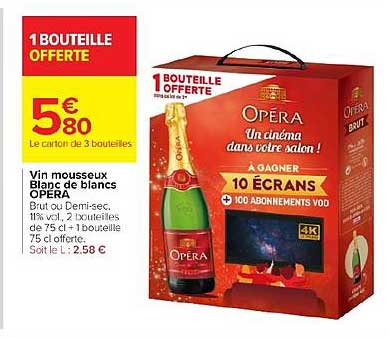 Vin Mousseux Blanc De Blanc Opéra