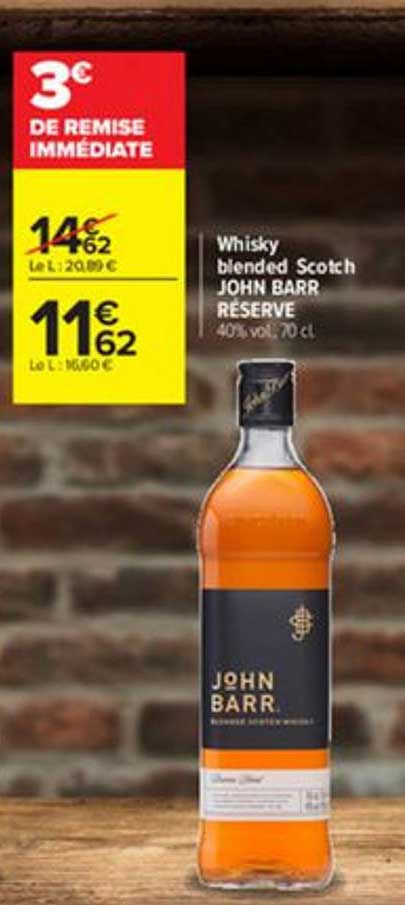 whisky blended scotch john barr réserve