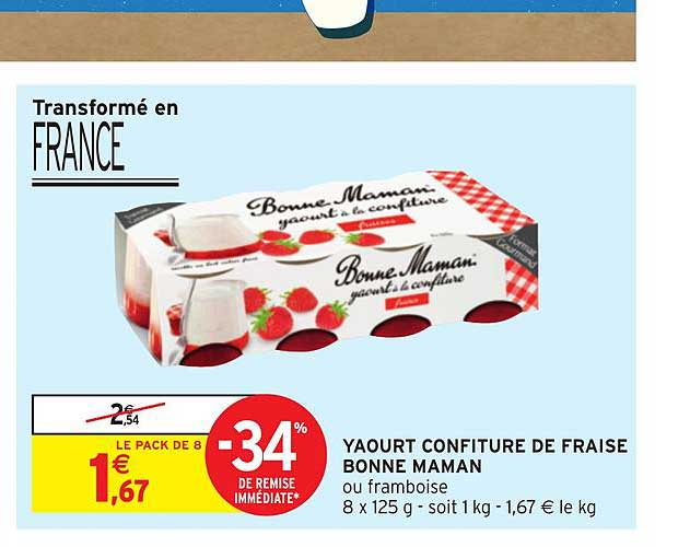 yaourt confiture de fraise bonne maman